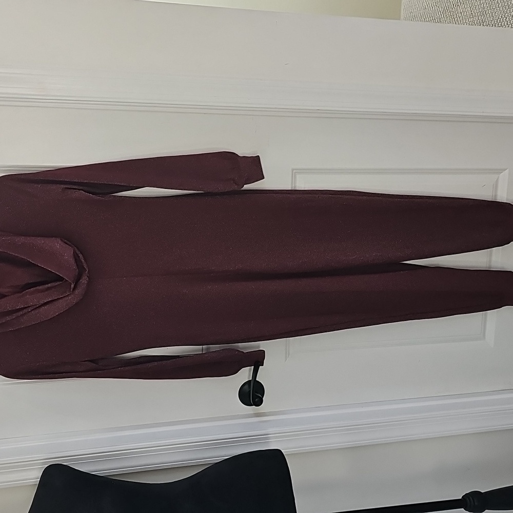 NWT Rihanna Savage X Fenty Glittery Burgundy Jumpsuit/PJs Womens Size Small - Picture 7 of 9